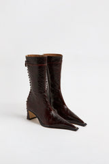 Shelley Boots - Dark Brown Patent Leather | Miista | Designed & Handmade in Europe