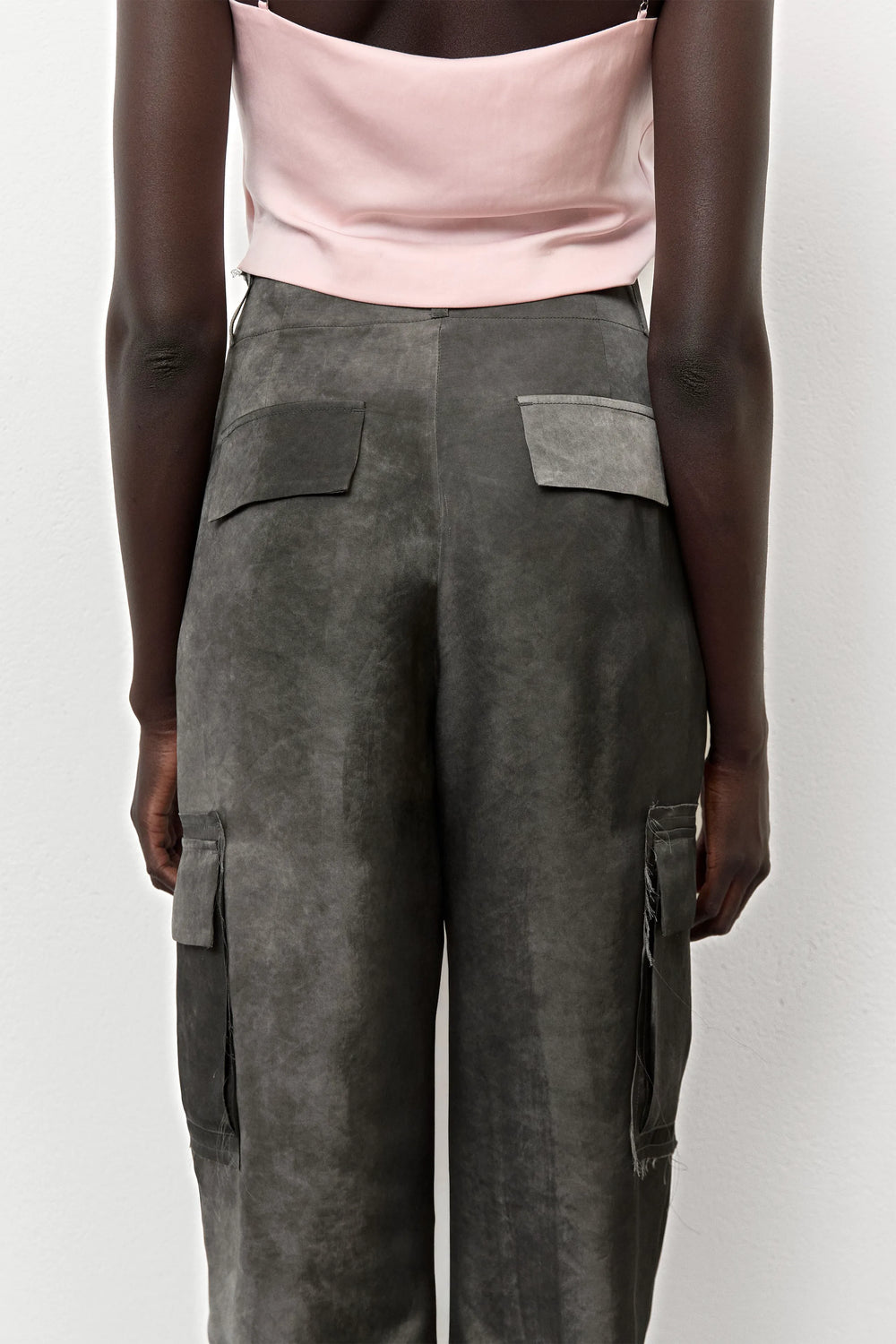 Jaidy Dark Grey Cargo Trousers | Miista | Designed & Handmade in Europe
