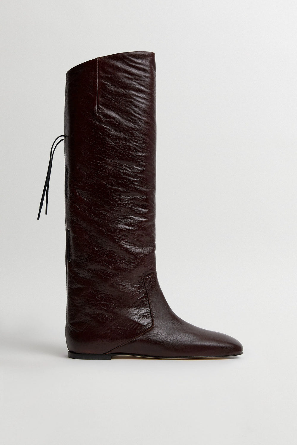 Karola Boots - Dark Brown Crinkle Leather | Miista | Designed & Handmade in Europe