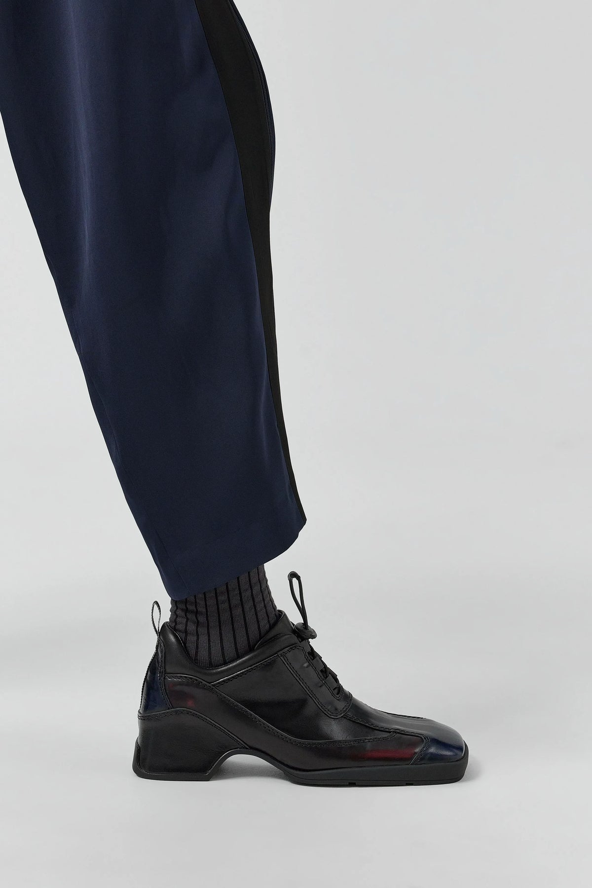 Shila Black Heeled Burgundy Brush Off Sneaker | Miista | Designed & Handmade in Europe