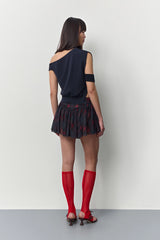 Trin Red Open Toe Knitted Socks | Miista | Designed & Handmade in Europe