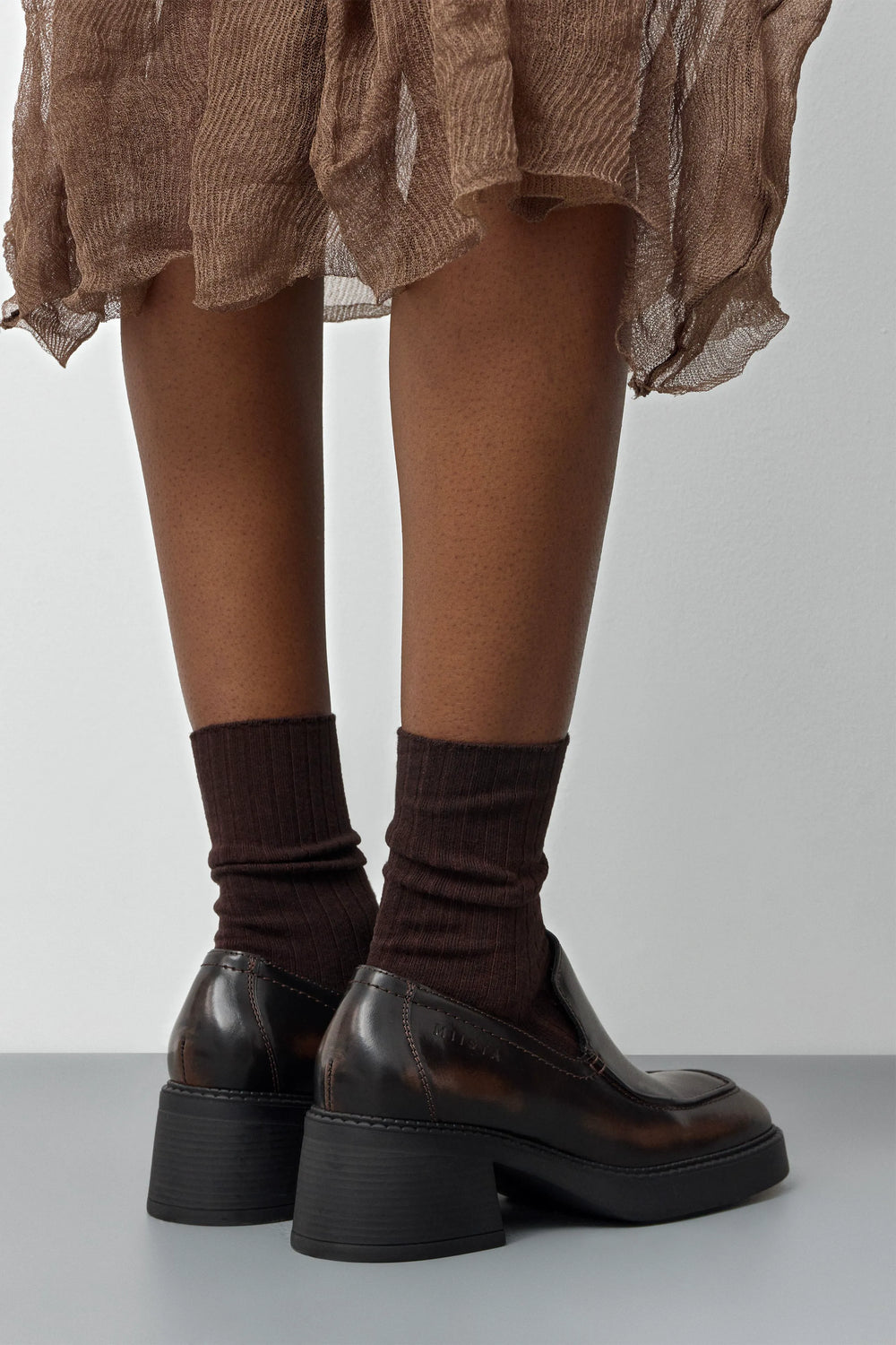 Karion Brushed Brown Loafers | Miista | Designed & Handmade in Europe