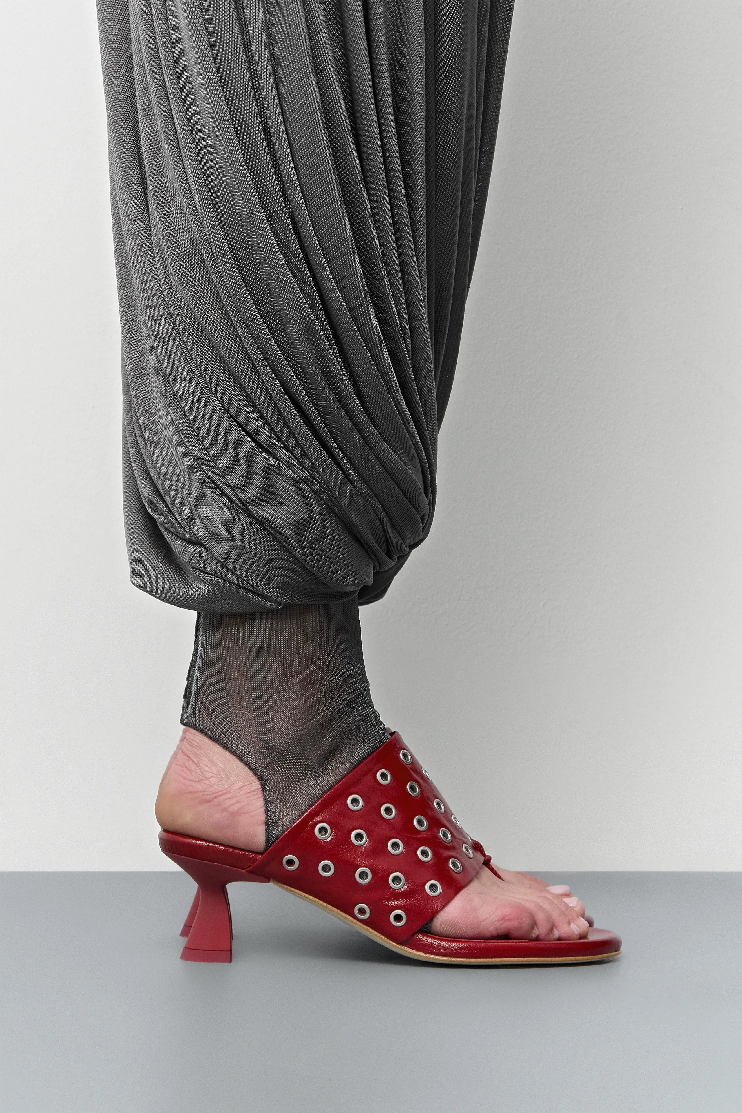 Cedella Red Eyelets Sandals | Miista | Designed & Handmade in Europe