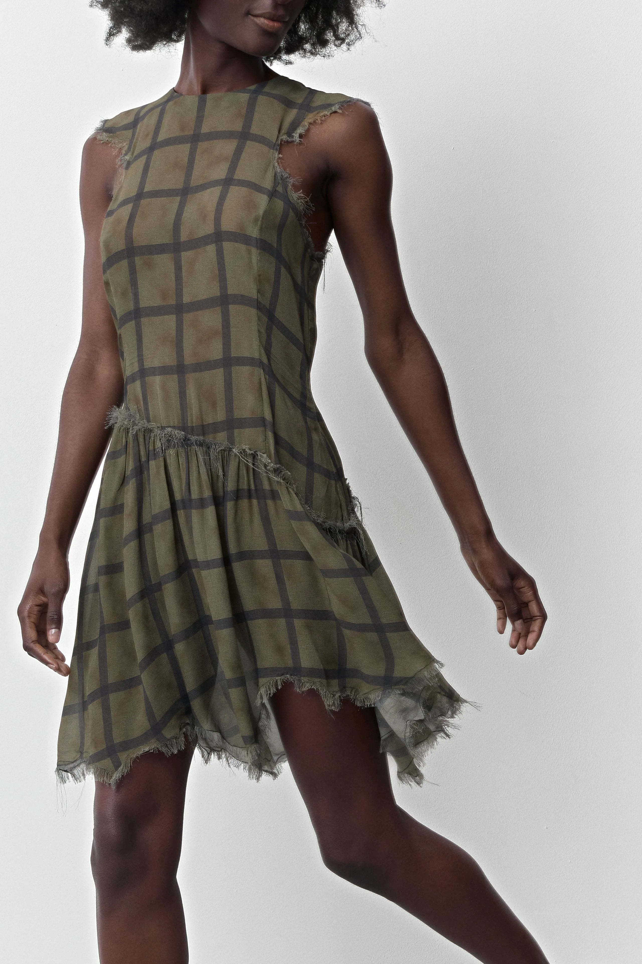 Siv Georgette Check Dress | Miista | Designed & Handmade in Europe