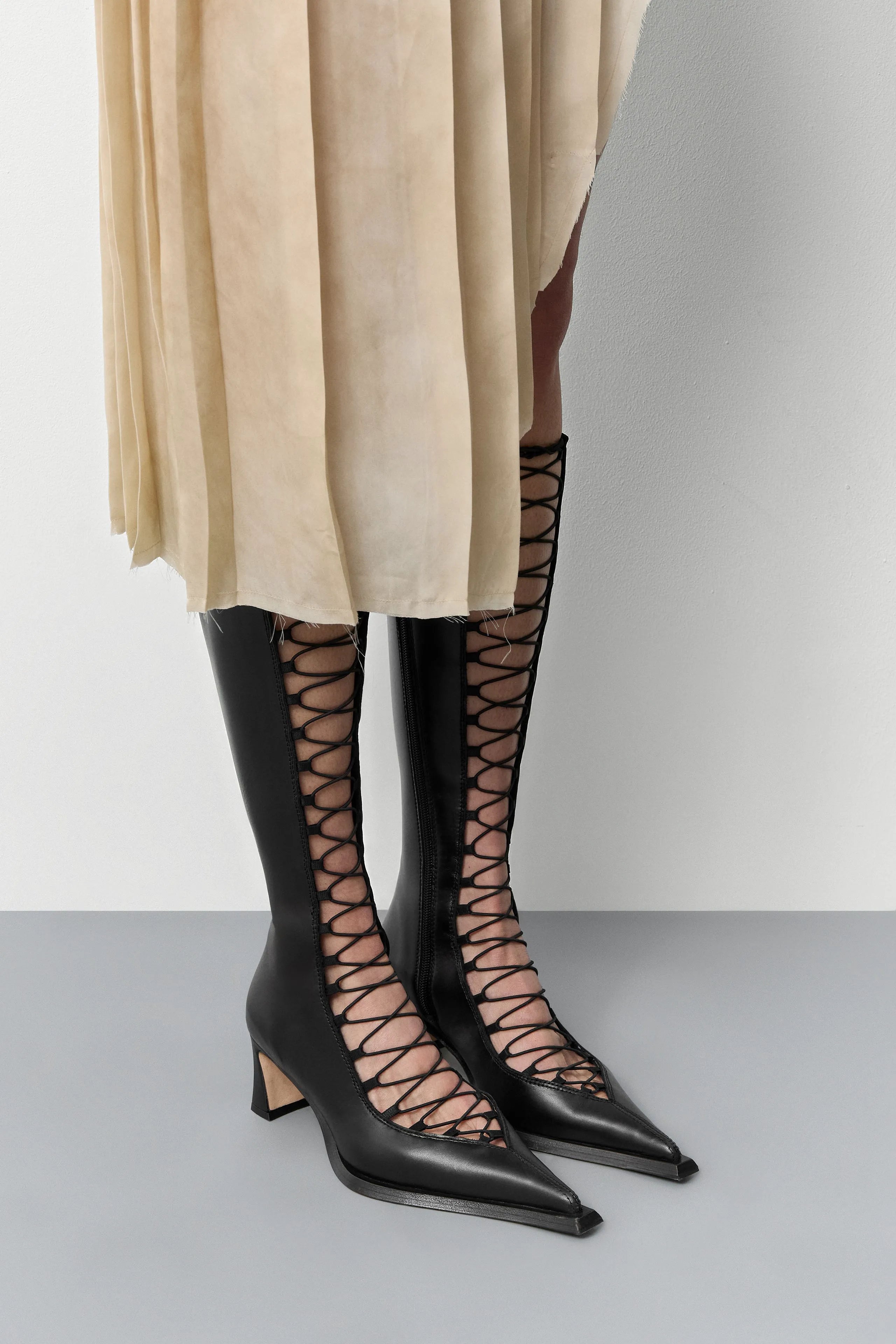 Melinda Black Tall Boots | Miista | Designed & Handmade in Europe