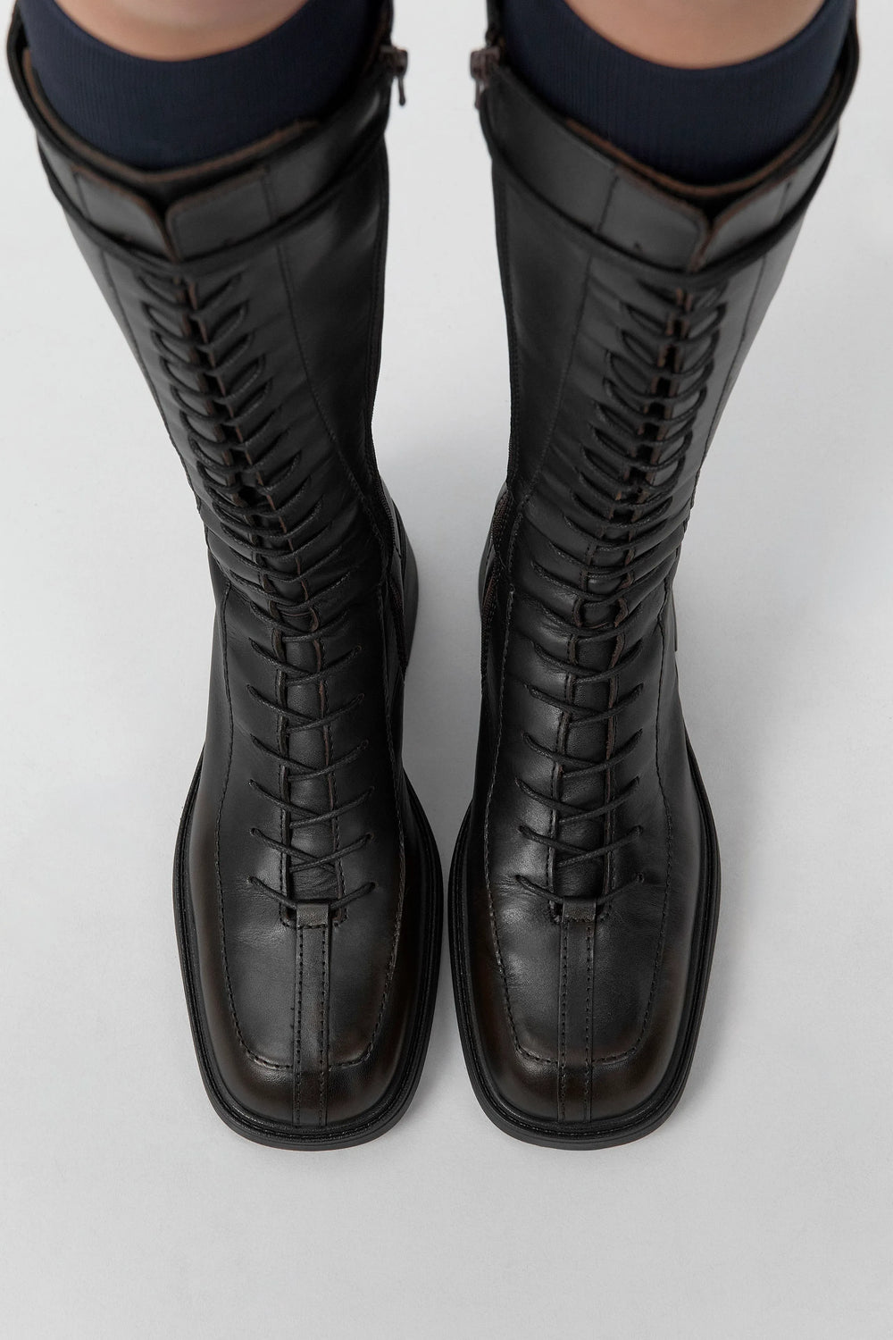 Sabryna Boots - Brown Grey Brush Off Leather | Miista | Designed & Handmade in Europe