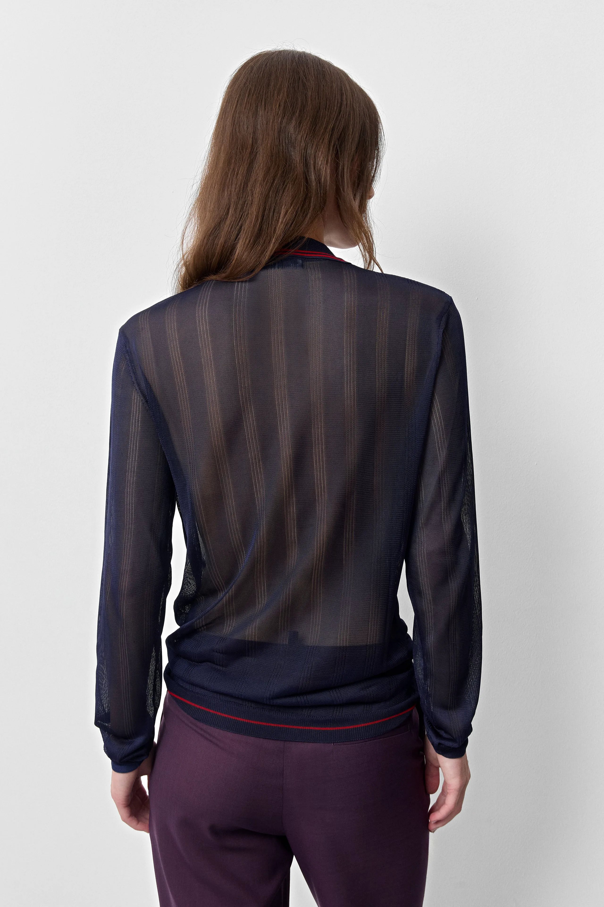 Rufa Deep Blue Polo Knitted Jumper | Miista | Designed & Handmade in Europe