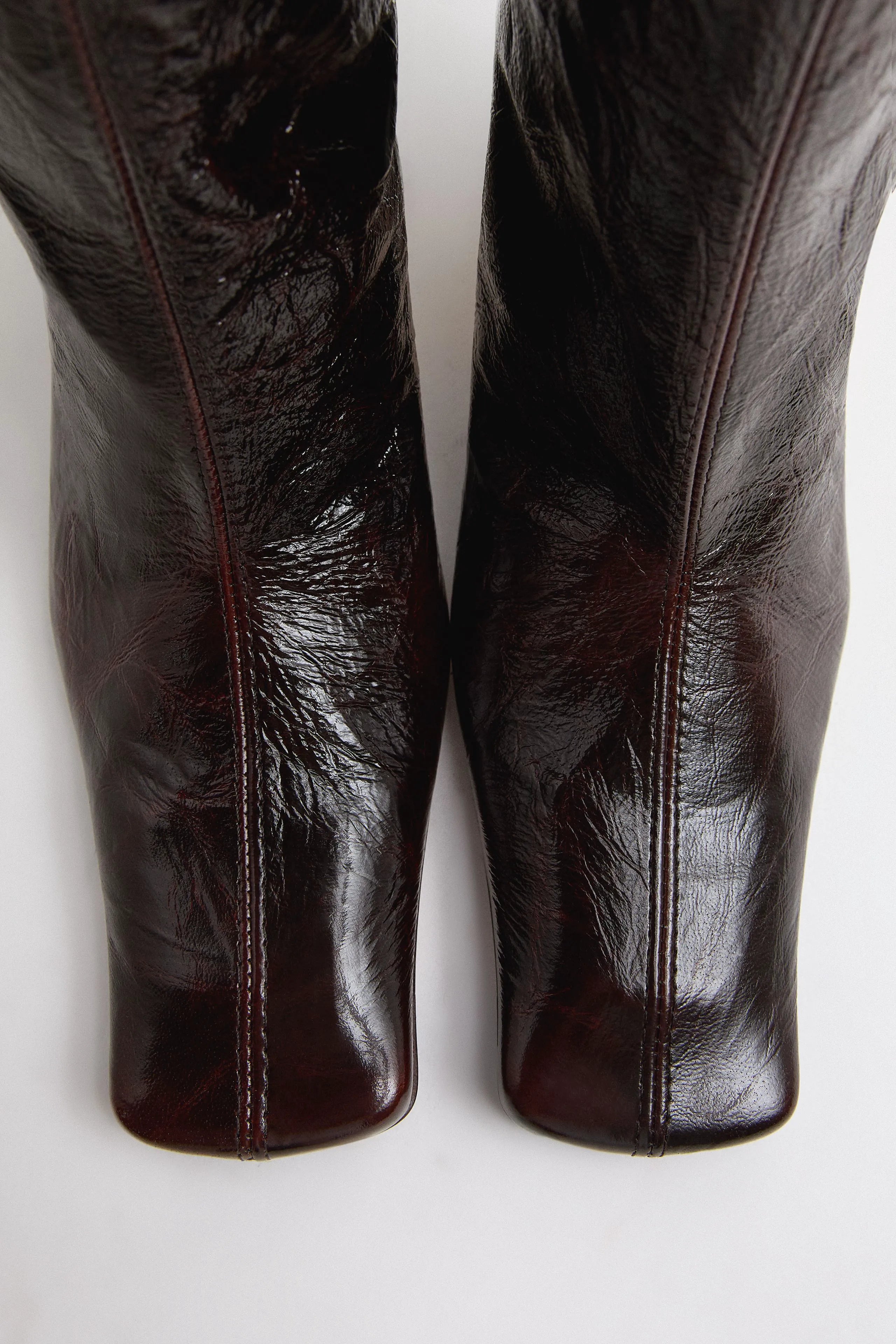 Bluma Boots - Brown Crinkle Leather | Miista | Designed & Handmade in Europe