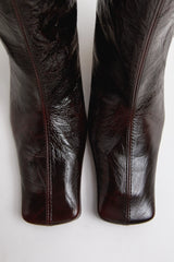 Bluma Boots - Brown Crinkle Leather | Miista | Designed & Handmade in Europe