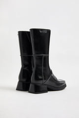Neaera Boots - Black Leather Grey Stitching | Miista | Designed & Handmade in Europe