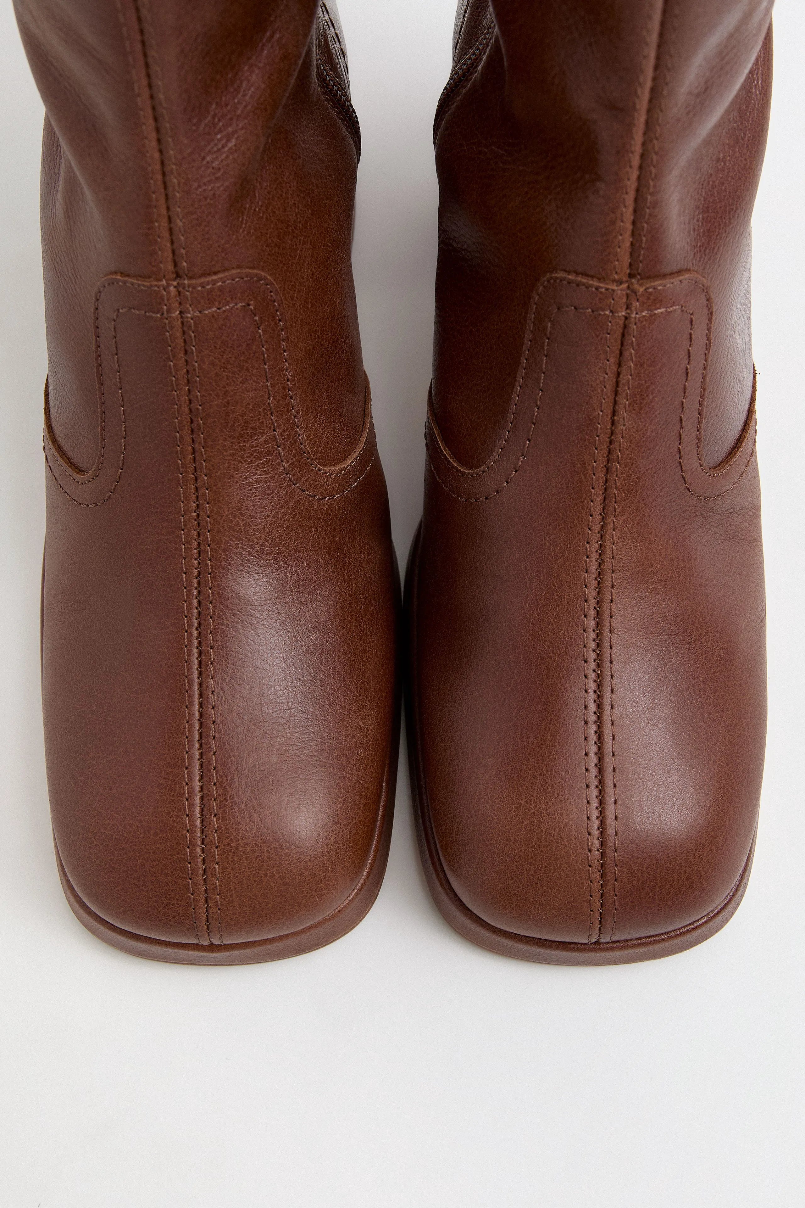 Donna Boots - Tan Grainy Leather | Miista | Designed & Handmade in Europe