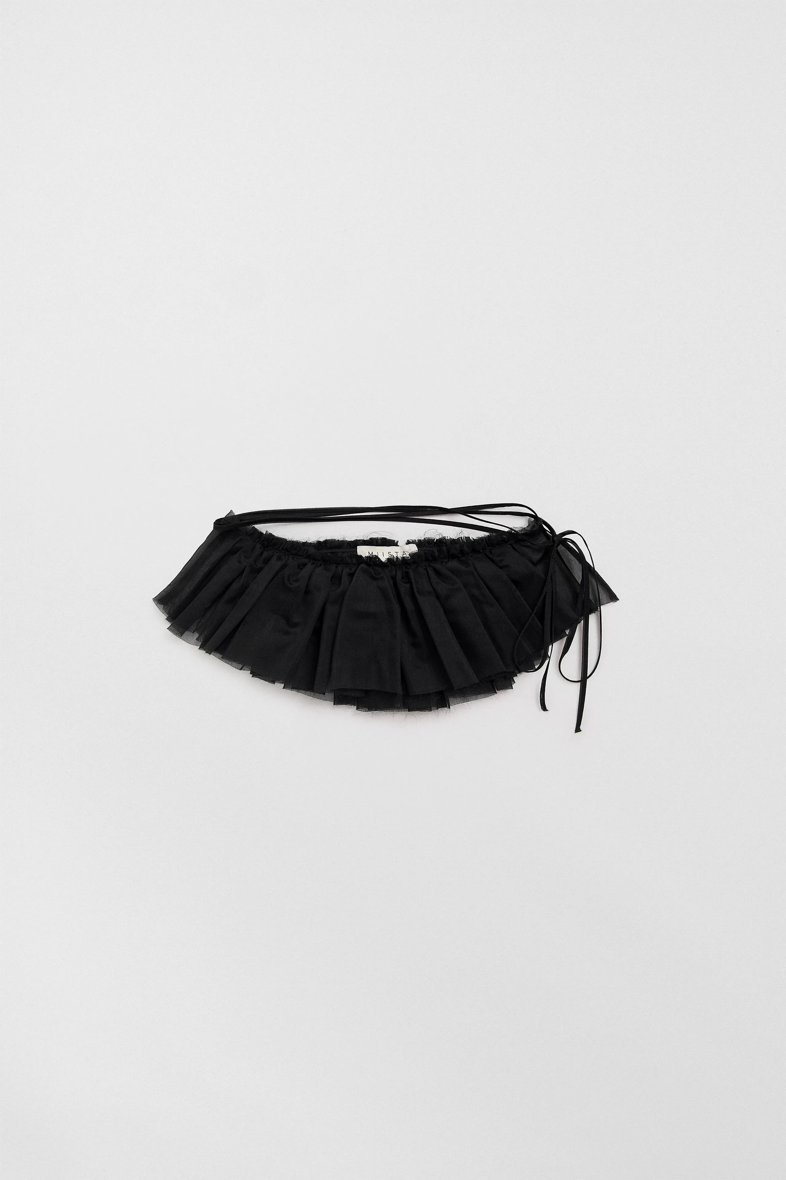 Vanny Black Sheer Ruffle| Miista | Designed & Handmade in Europe