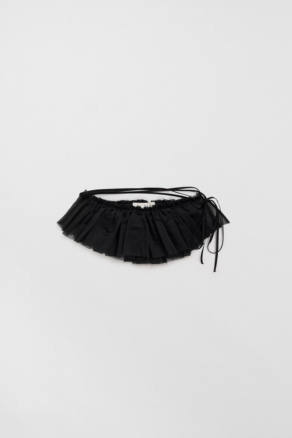 Vanny Black Sheer Ruffle| Miista | Designed & Handmade in Europe