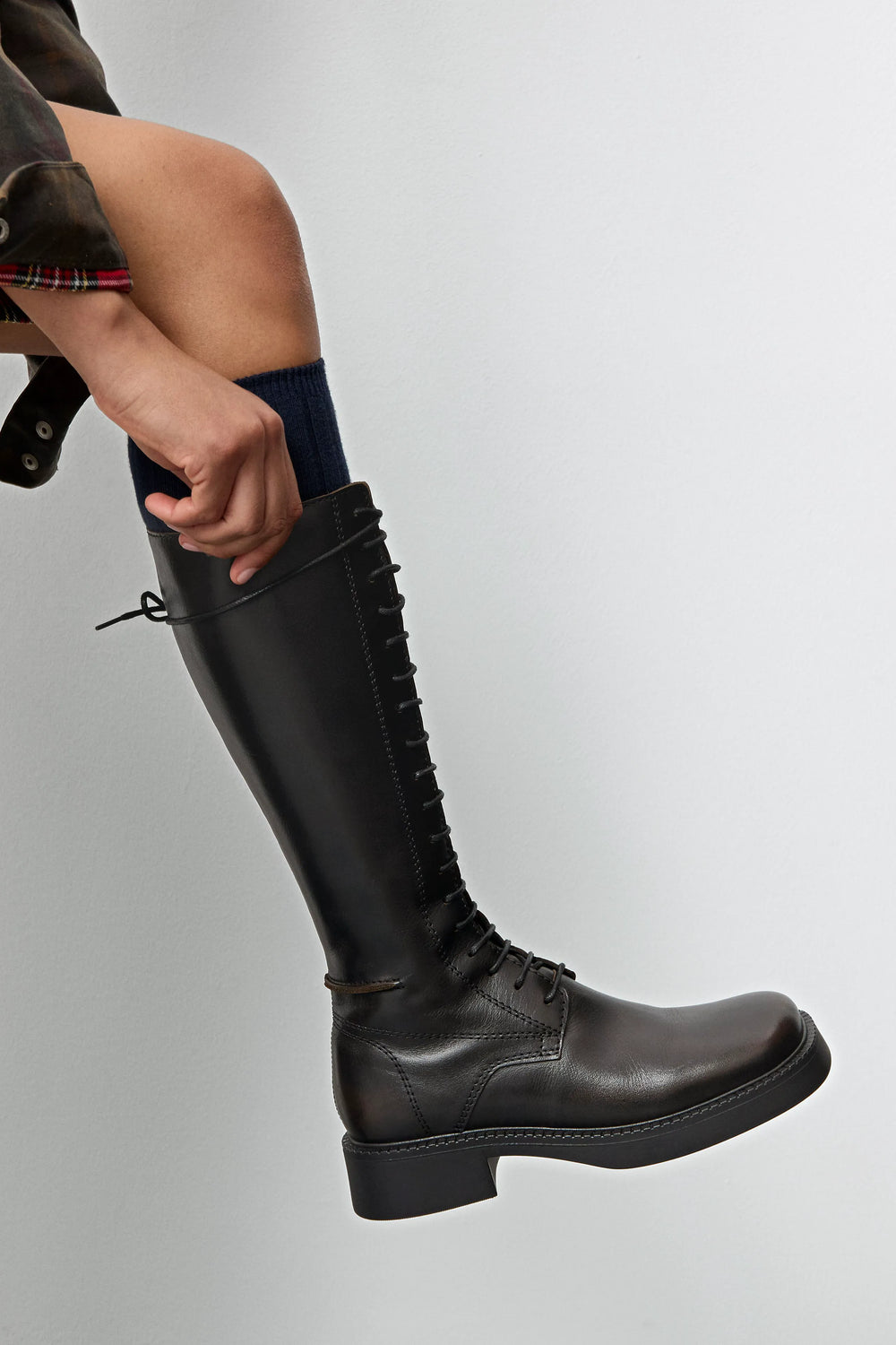 Abrama Brushed Brown Tall Boots | Miista | Designed & Handmade in Europe