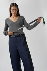 Yoko Jumper - Grey Extra Fine Merino Knit | Miista | Designed & Handmade in Europe