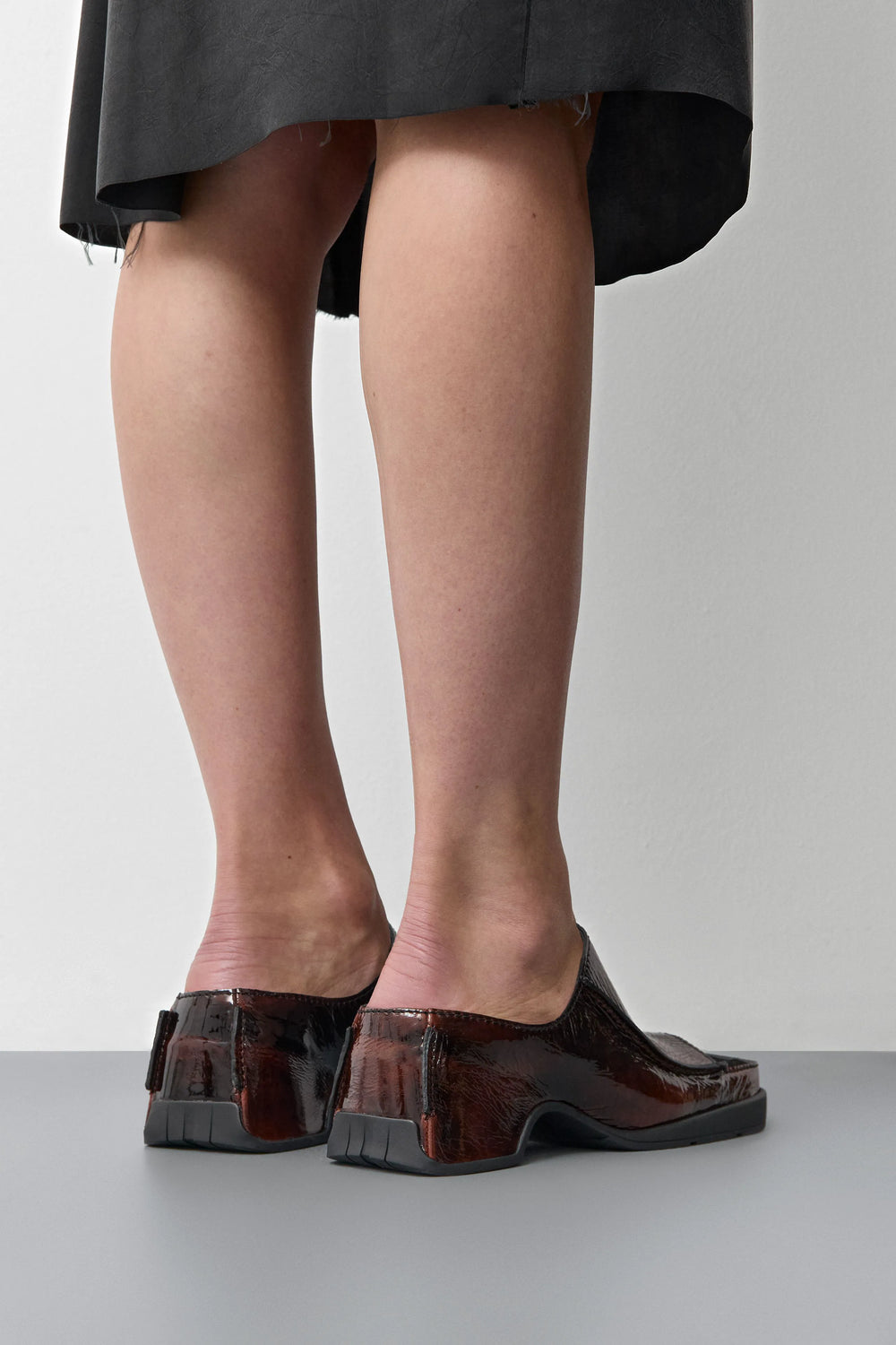 Ertha Glossy Brown Sandals | Miista | Designed & Handmade in Europe
