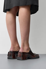 Ertha Glossy Brown Sandals | Miista | Designed & Handmade in Europe