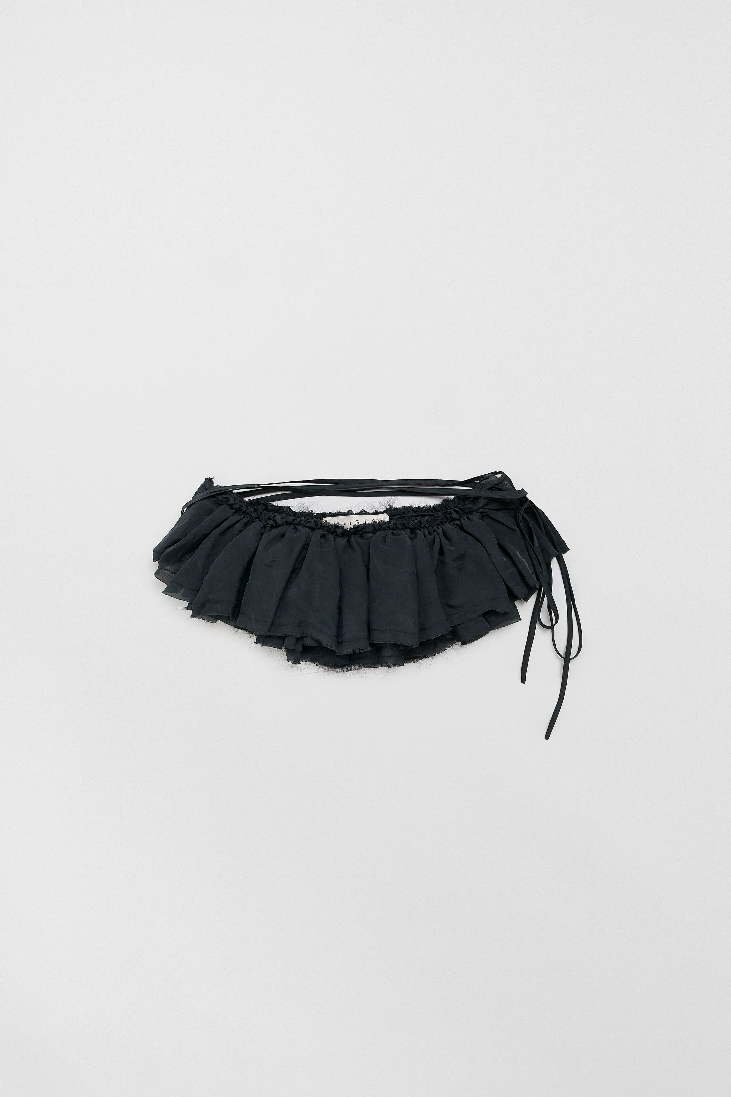 Vanny Washed Black Sheer Ruffle | Miista | Designed & Handmade in Europe