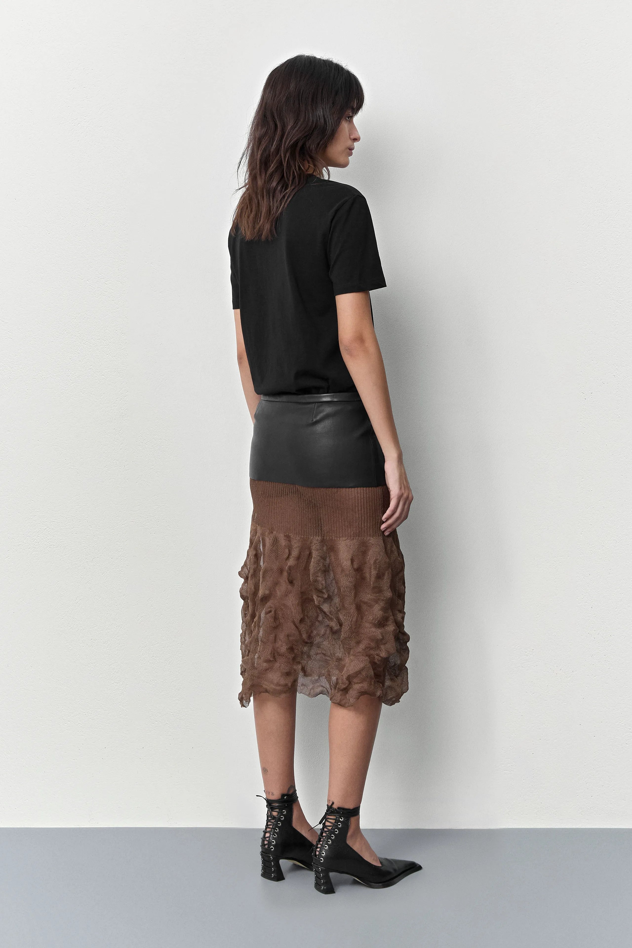 Thate Black Leather Pocket Lace Belt | Miista | Designed & Handmade in Europe