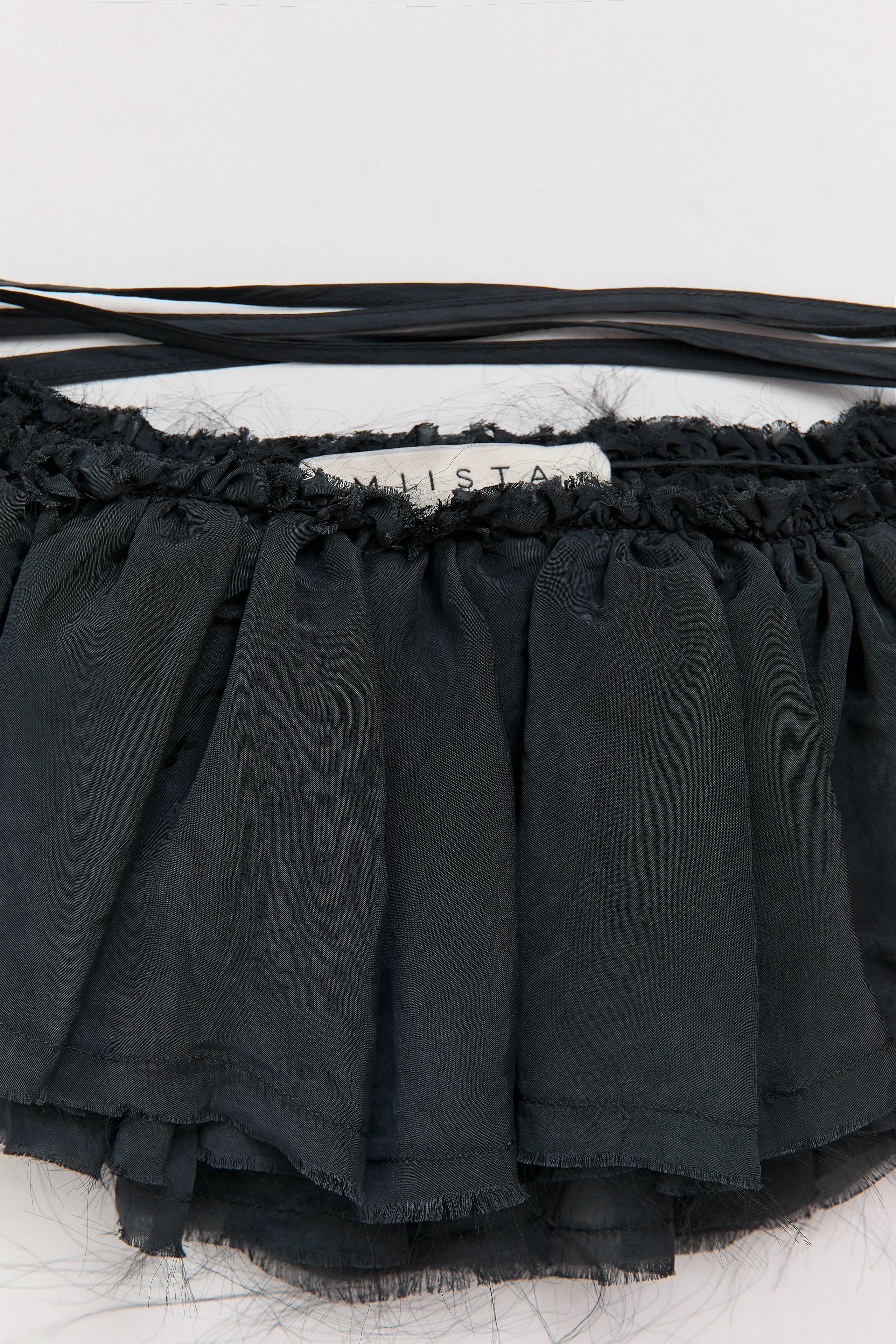 Vanny Washed Black Sheer Ruffle | Miista | Designed & Handmade in Europe