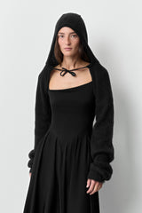 Nivi Hooded Black Sleeves | Miista | Designed & Handmade in Europe