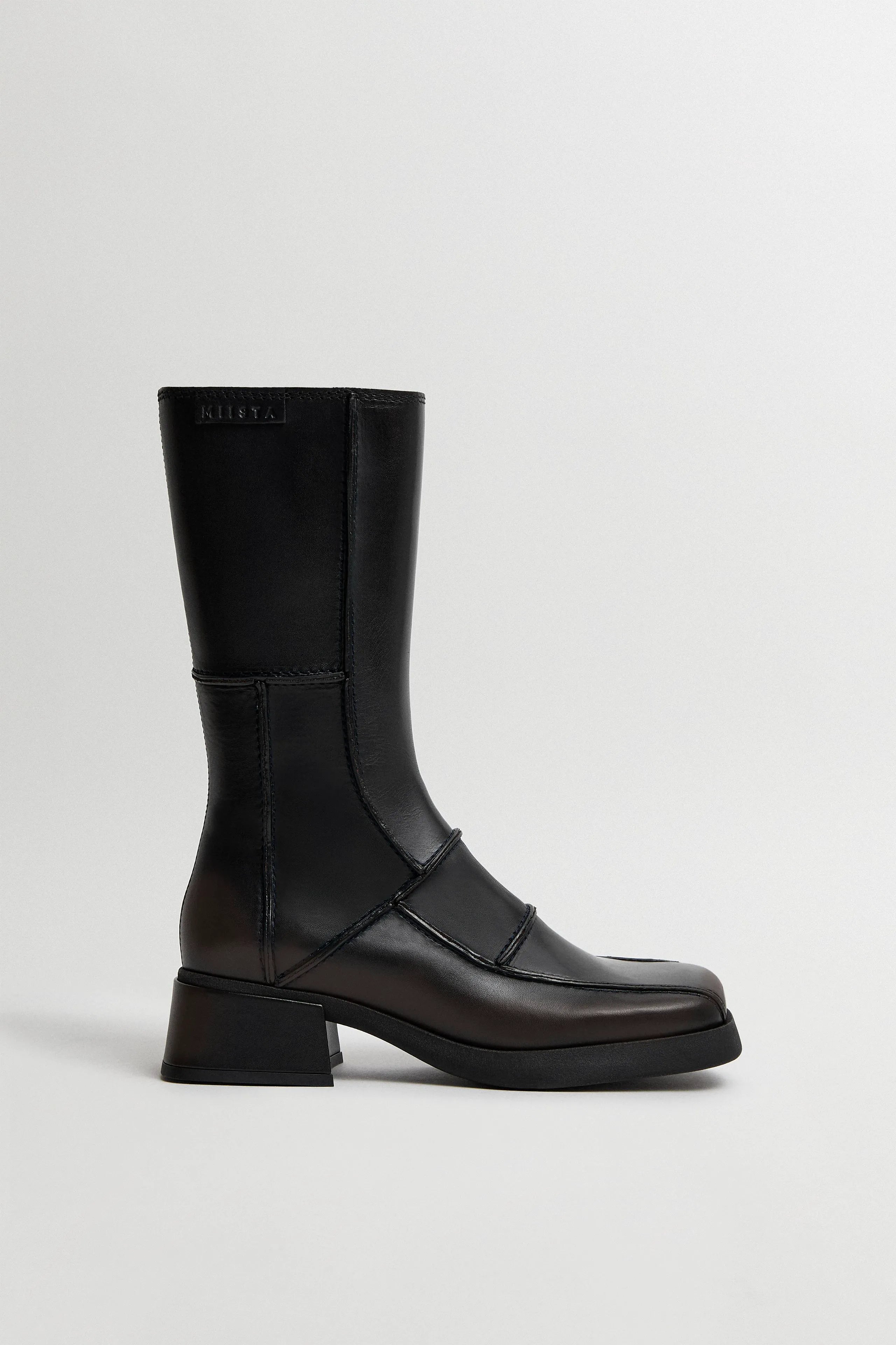 Neaera Boots - Brown Navy Stitching | Miista | Designed & Handmade in Europe