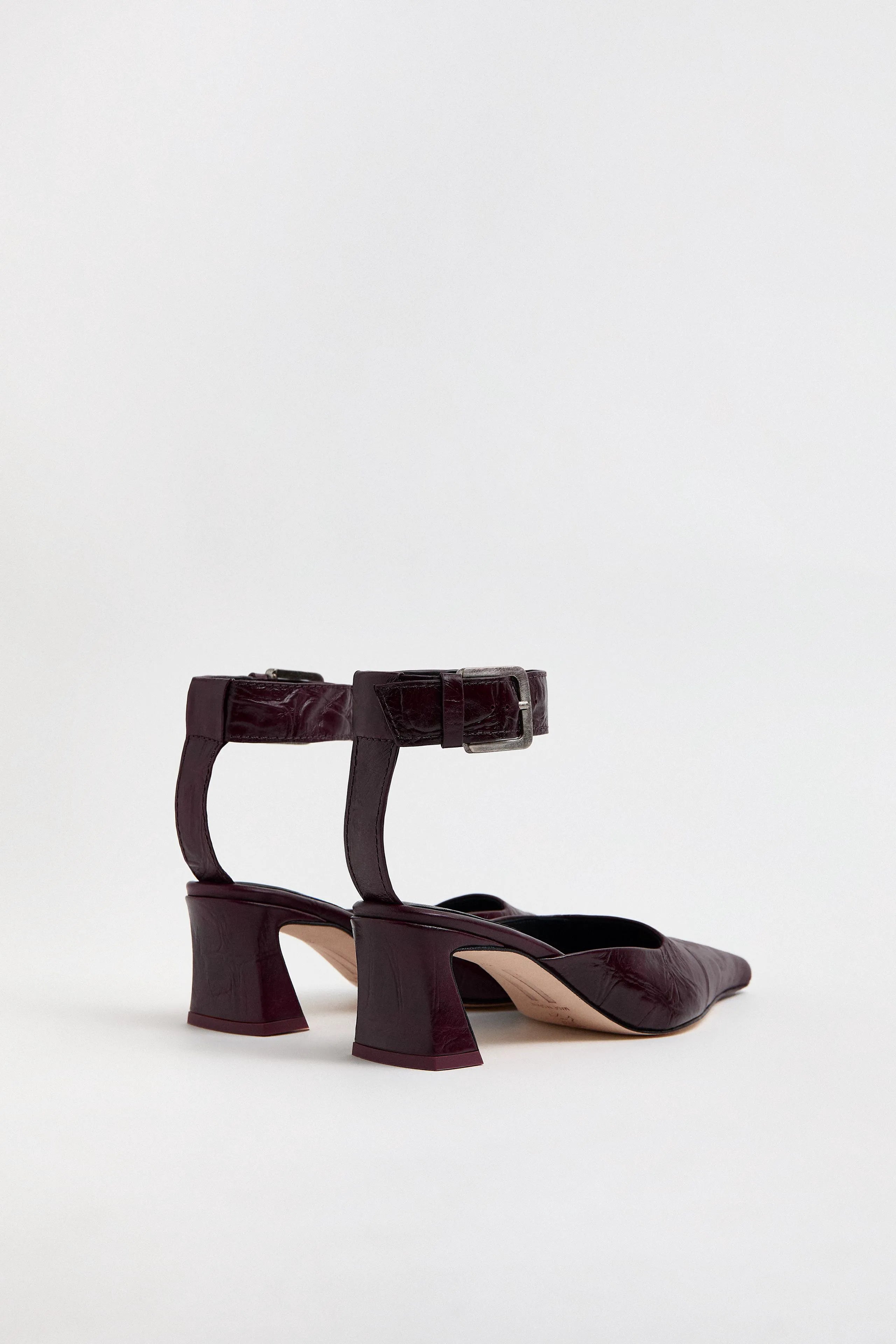 Qori Courts - Plum Croc Embossed Leather | Miista | Designed & Handmade in Europe