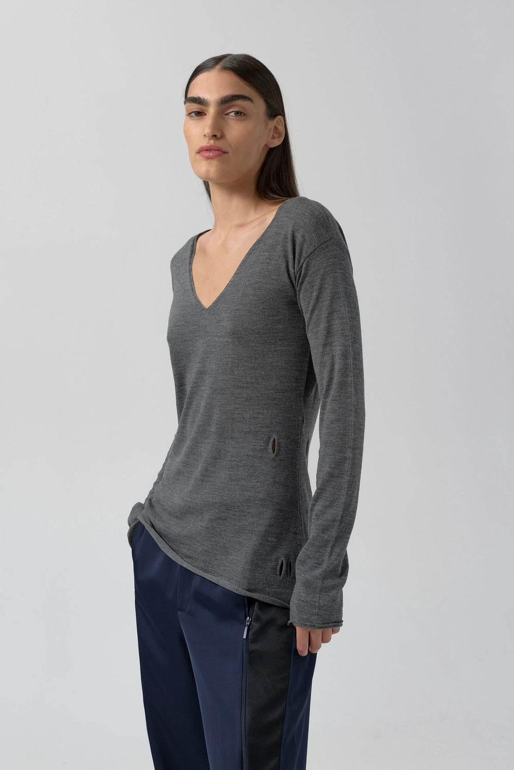 Yoko Jumper - Grey Extra Fine Merino Knit | Miista | Designed & Handmade in Europe