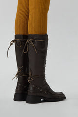 Sanne Boots - Black Brown Leather | Miista | Designed & Handmade in Europe