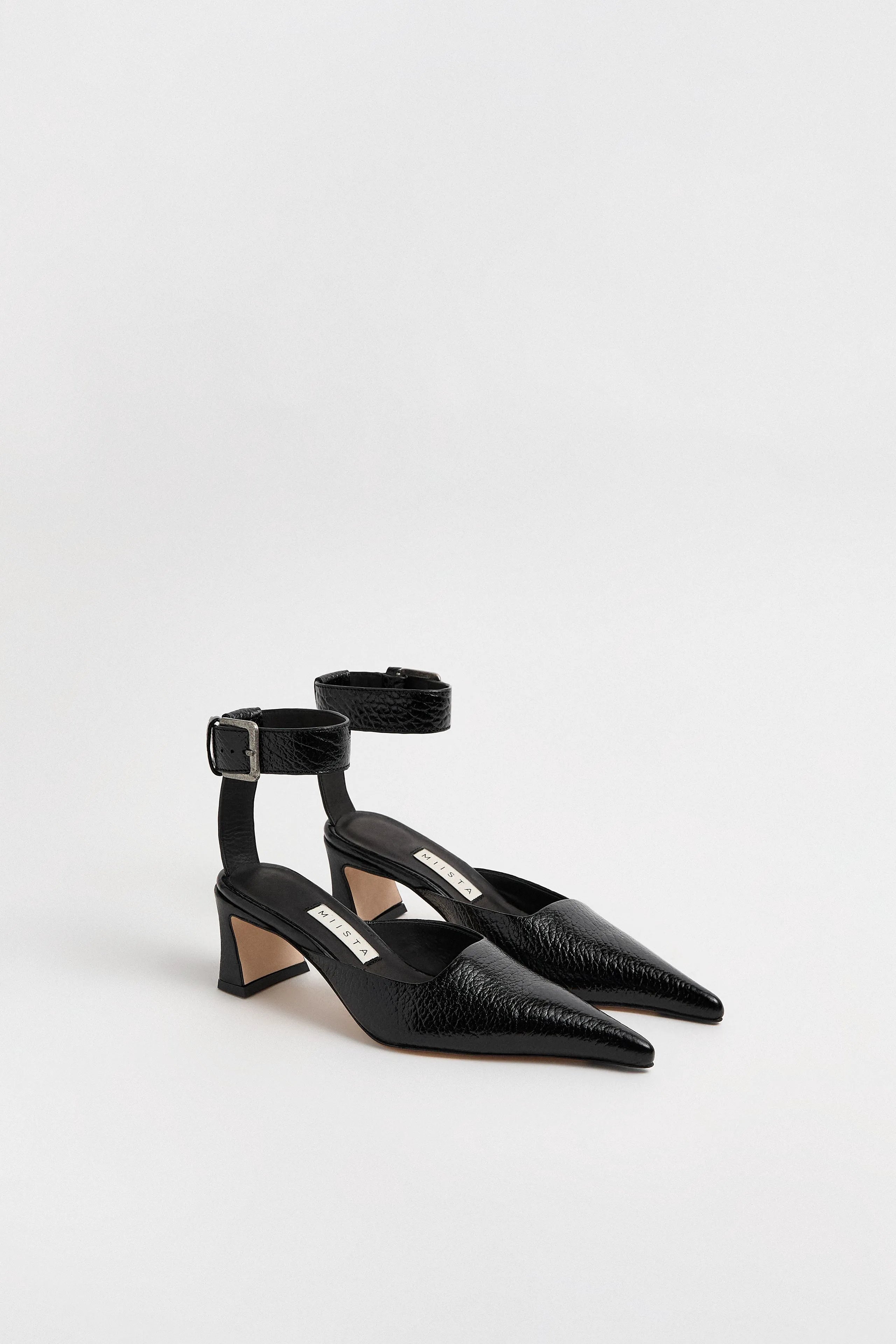 Qori Courts - Black Grainy Leather | Miista | Designed & Handmade in Europe