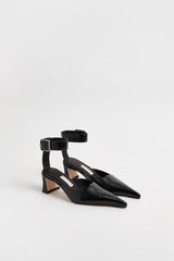 Qori Courts - Black Grainy Leather | Miista | Designed & Handmade in Europe