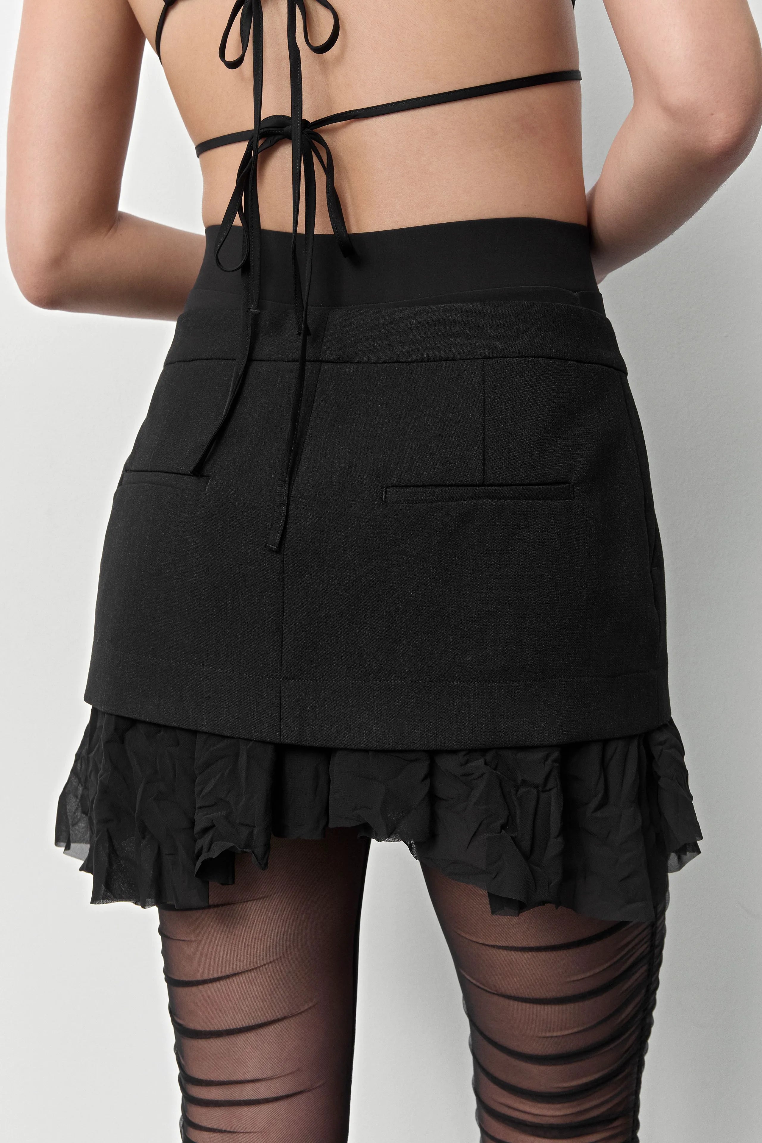 Berenice Black Mini Skirt | Miista | Designed & Handmade in Europe