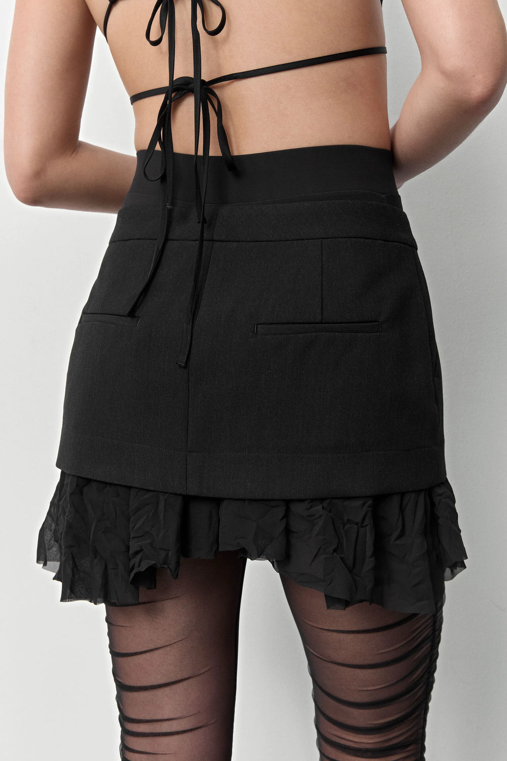Berenice Black Mini Skirt | Miista | Designed & Handmade in Europe