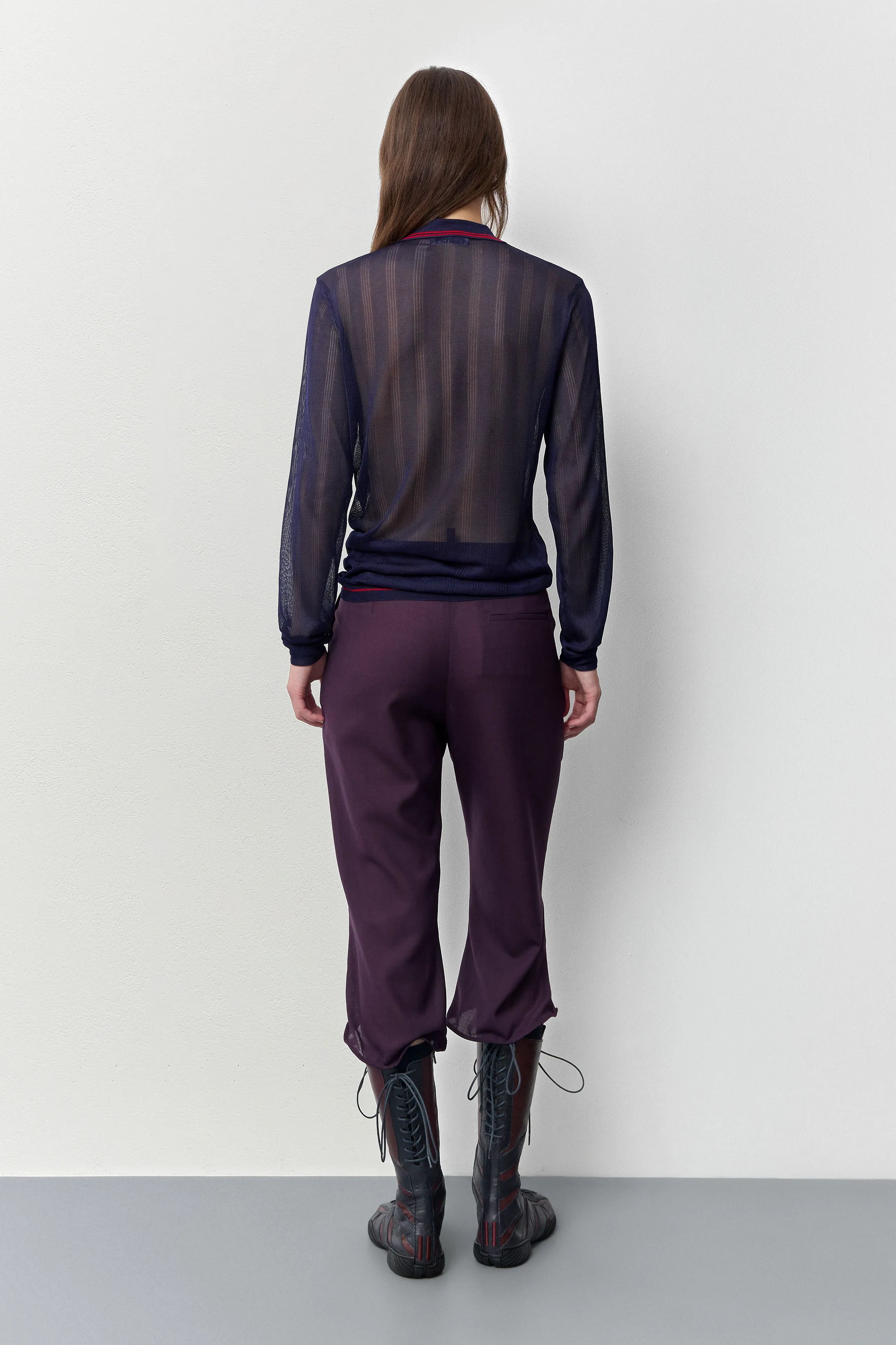Rufa Deep Blue Polo Knitted Jumper | Miista | Designed & Handmade in Europe