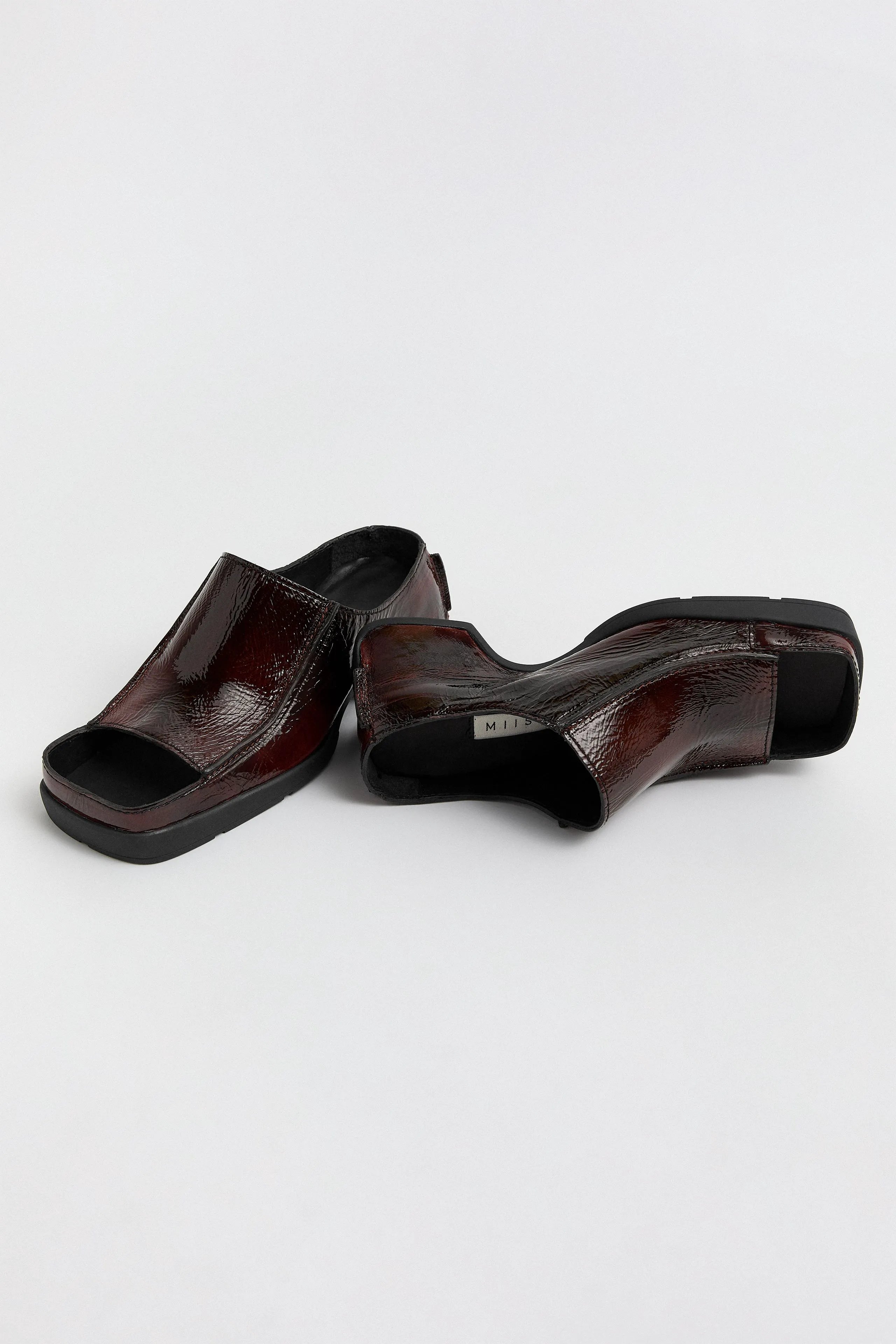Ertha Glossy Brown Sandals | Miista | Designed & Handmade in Europe