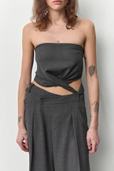 Odile Cement Grey Trousers | Miista | Designed & Handmade in Europe