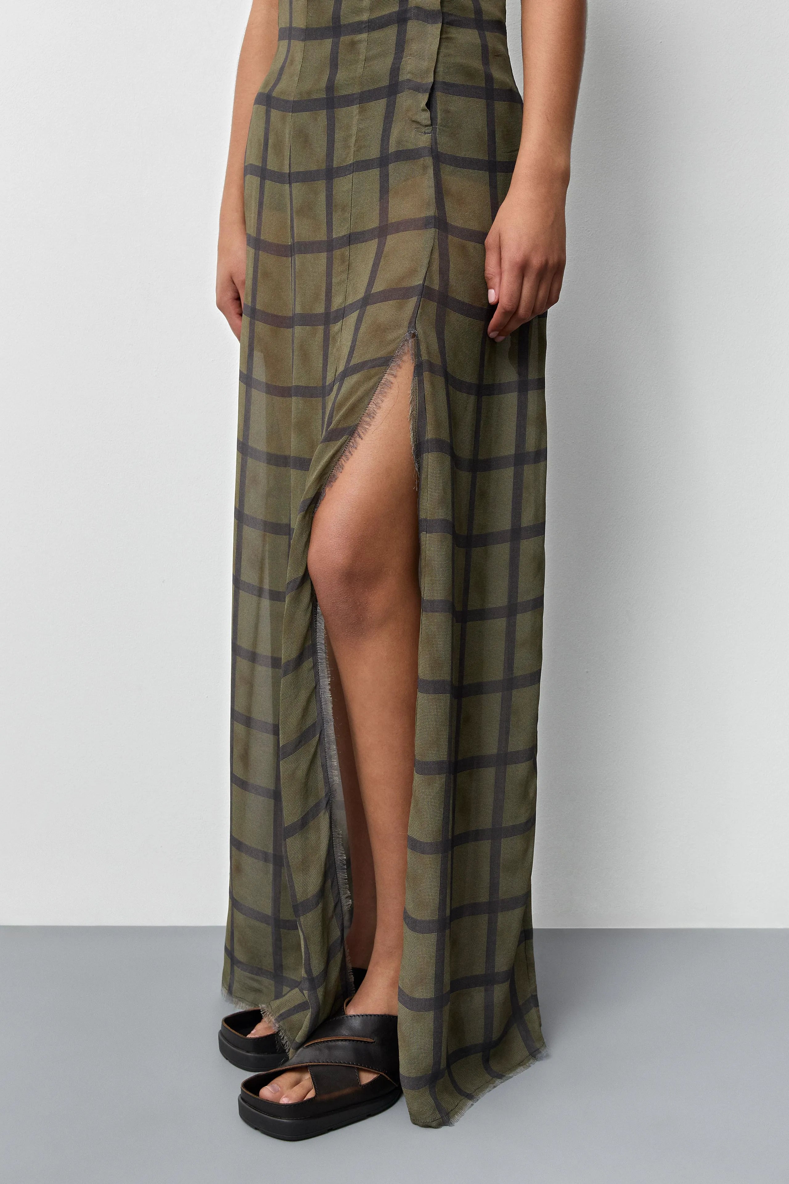Kelemi Georgette Check Dress | Miista | Designed & Handmade in Europe