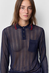Rufa Deep Blue Polo Knitted Jumper | Miista | Designed & Handmade in Europe