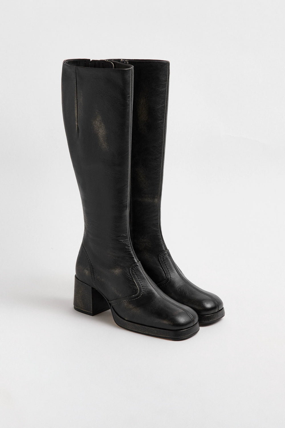 Donna Boots -  Black Brush Off Leather | Miista | Designed & Handmade in Europe