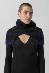 Mona Balaclava -Black Navy Fine Alpaca Knit | Miista | Designed & Handmade in Europe