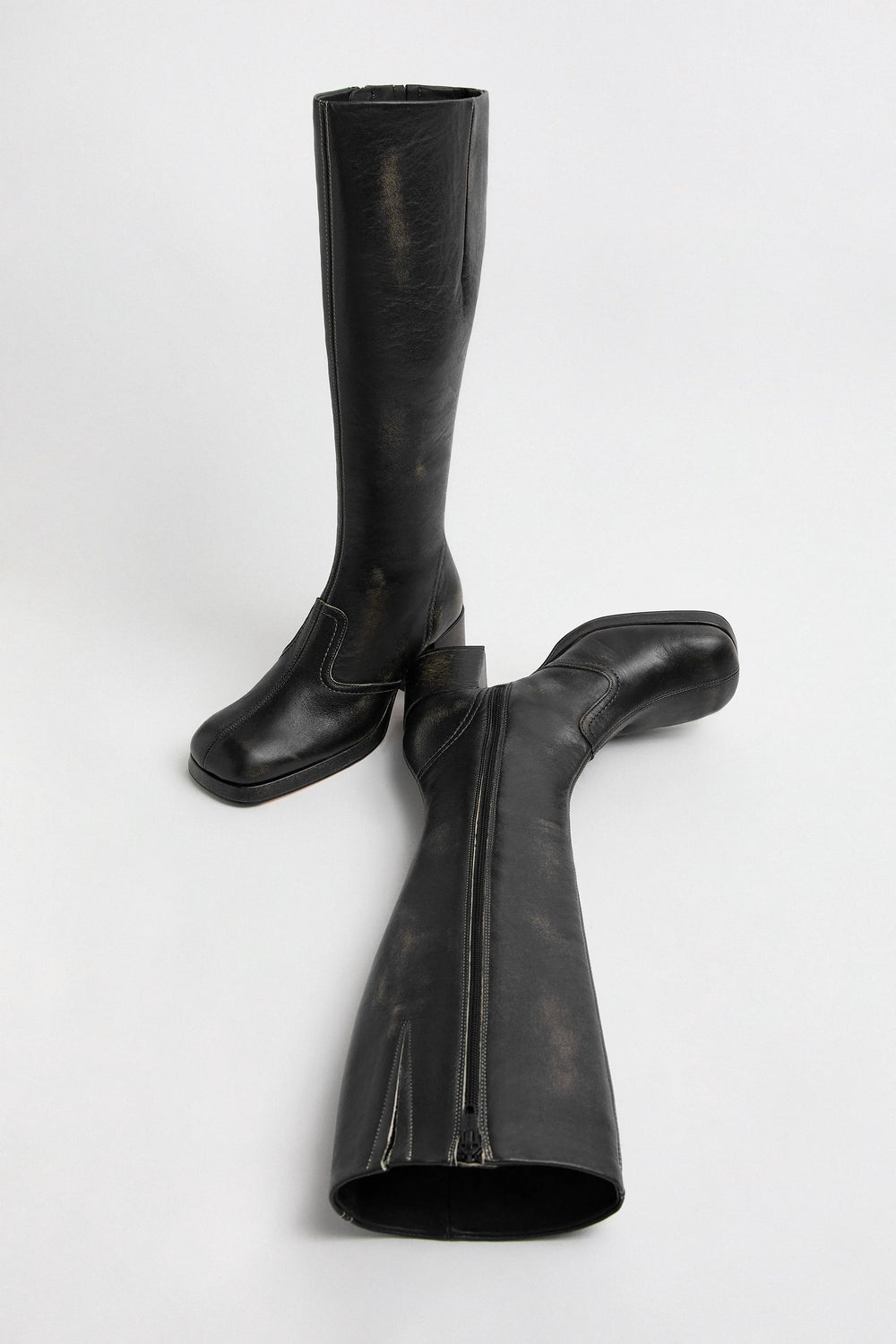 Donna Boots -  Black Brush Off Leather | Miista | Designed & Handmade in Europe