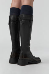 Sabryna Boots - Brown Grey Brush Off Leather | Miista | Designed & Handmade in Europe