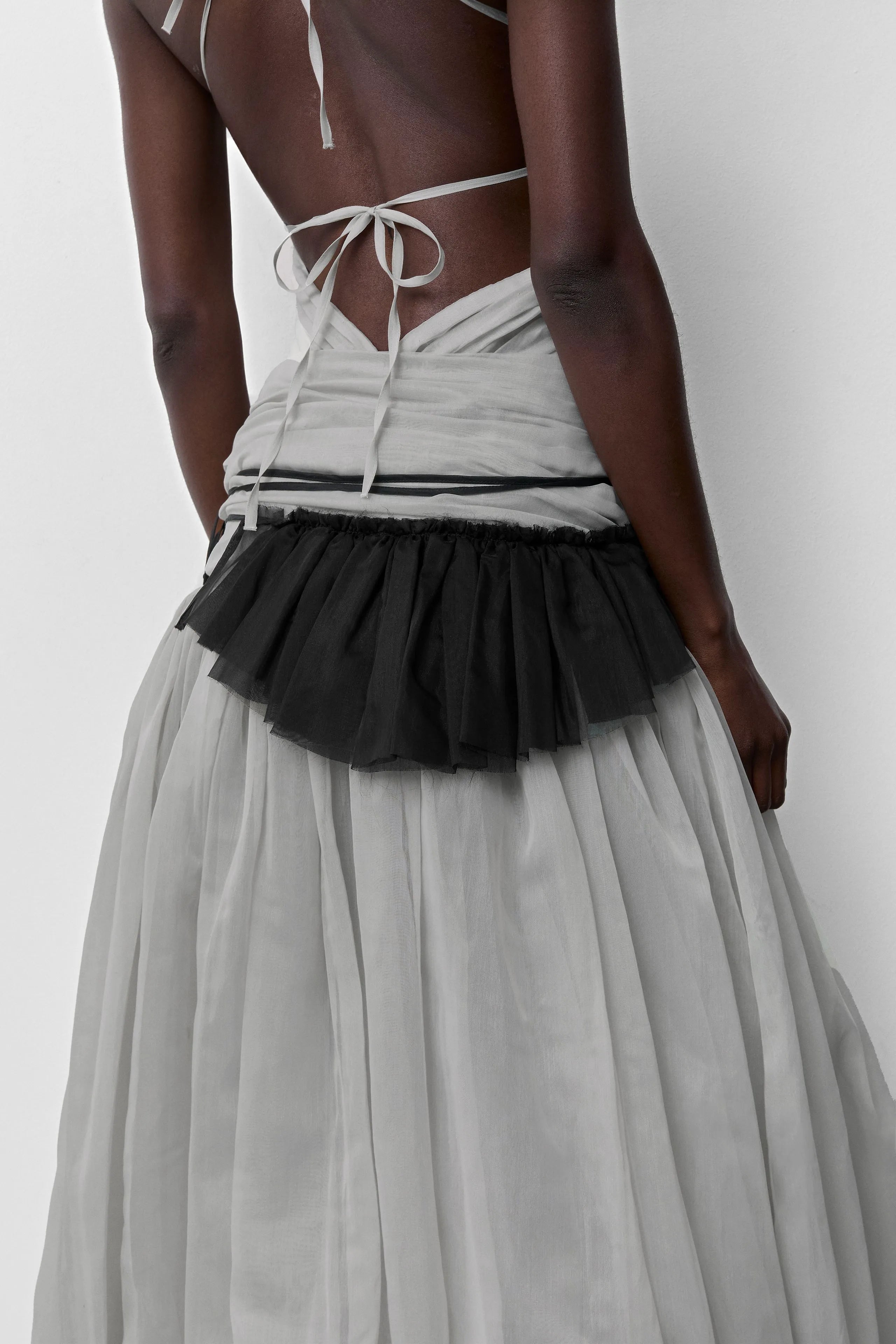 Vanny Black Sheer Ruffle| Miista | Designed & Handmade in Europe