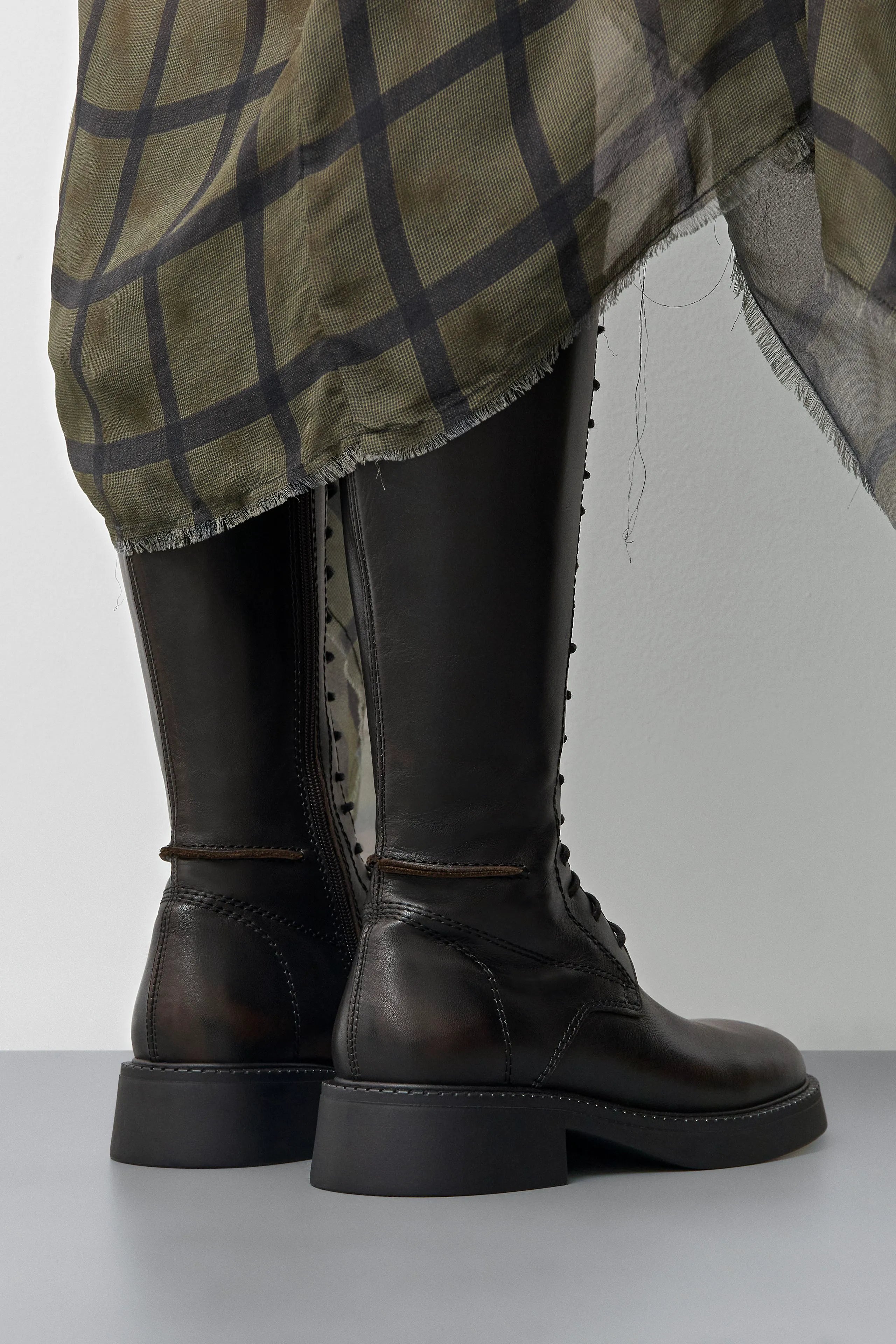Abrama Brushed Brown Tall Boots | Miista | Designed & Handmade in Europe