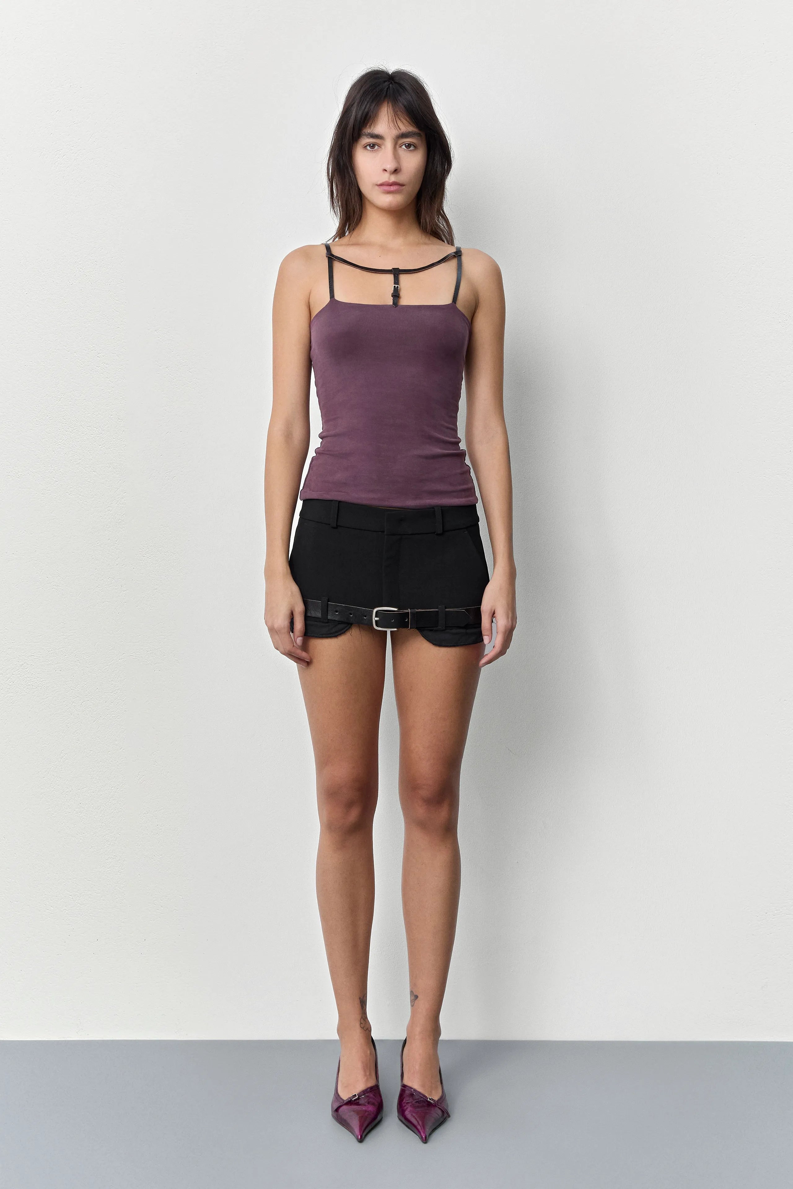 Sate Black Double Layer Skirt | Miista | Designed & Handmade in Europe