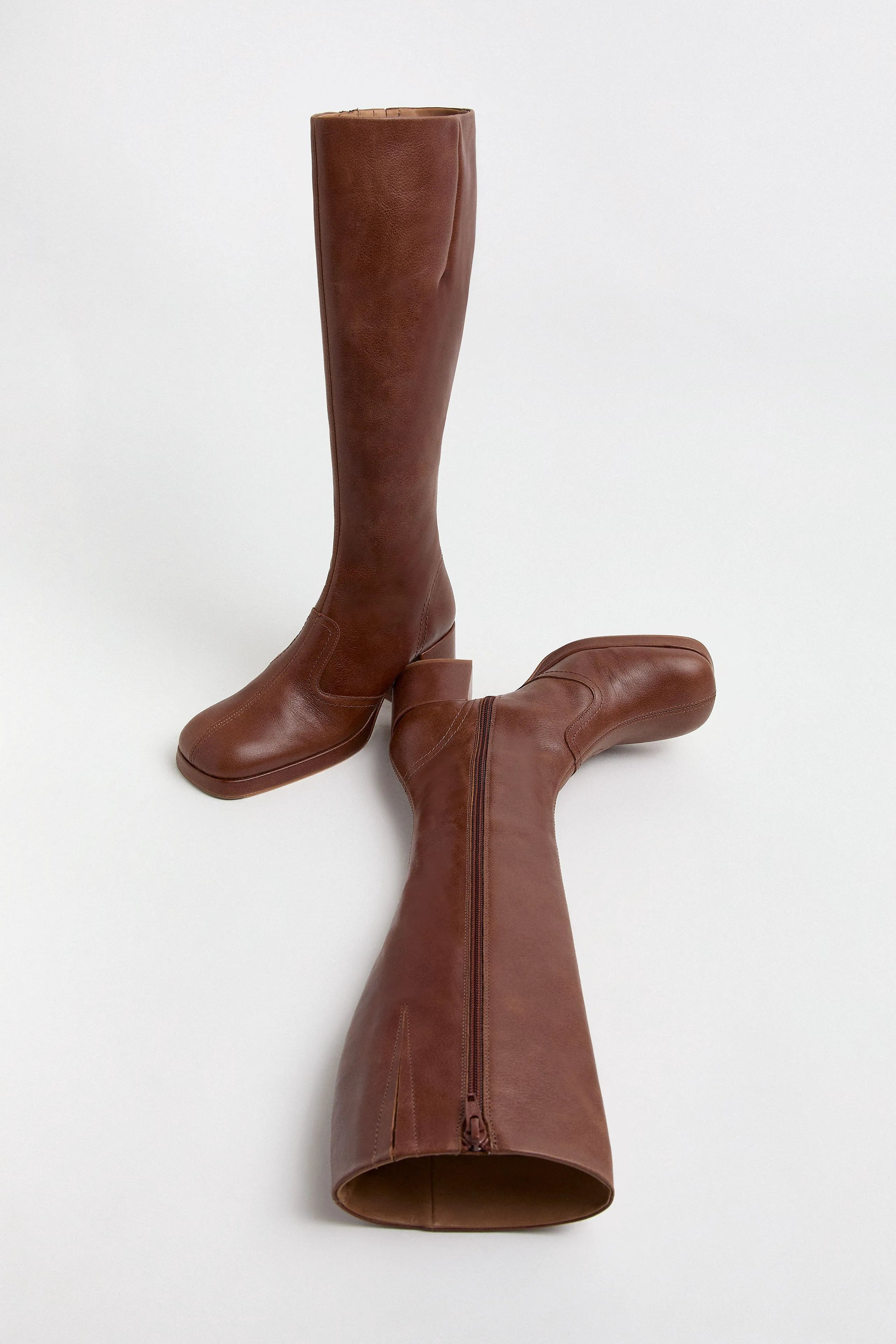 Donna Boots - Tan Grainy Leather | Miista | Designed & Handmade in Europe