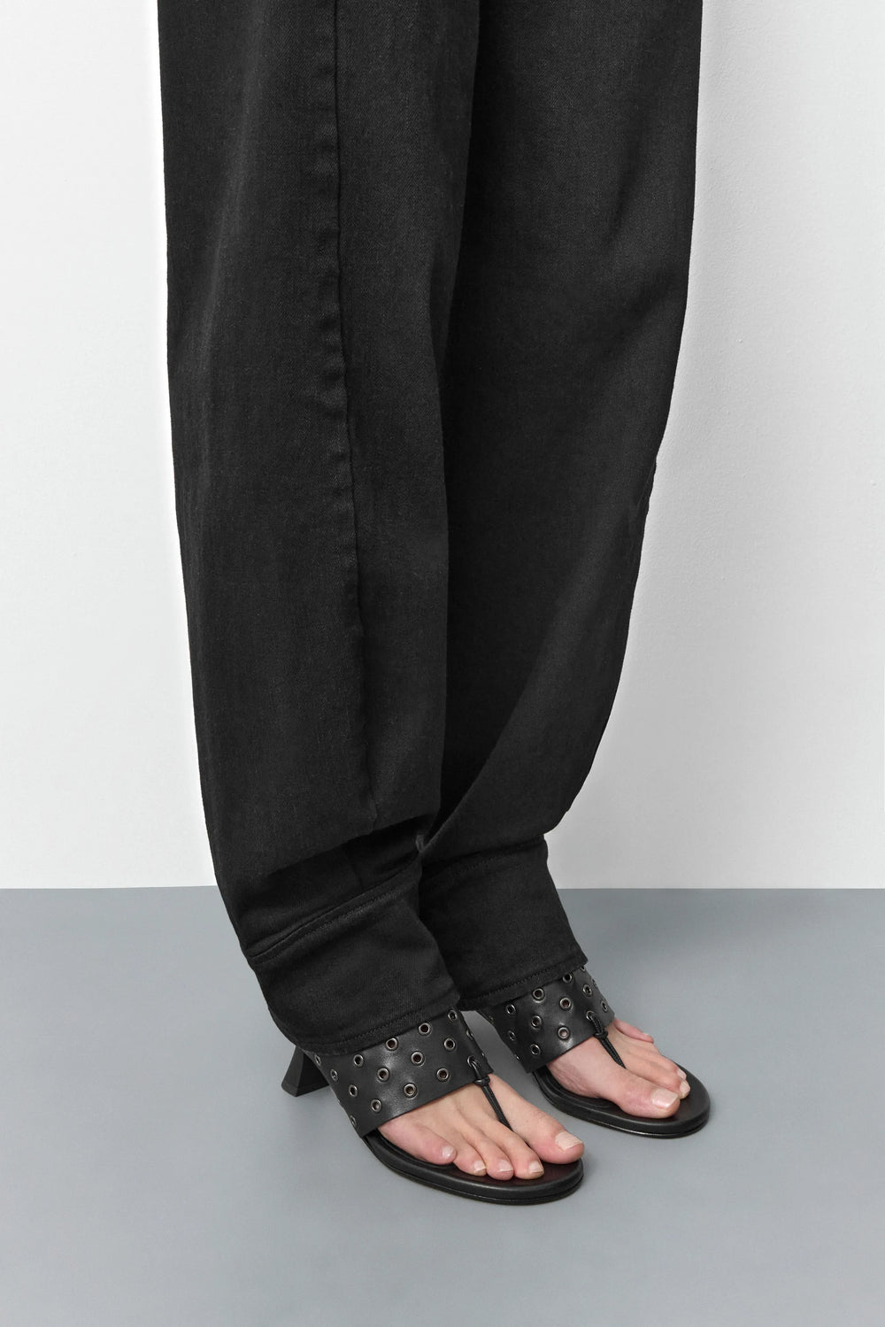 Cedella Black Eyelets Sandals | Miista | Designed & Handmade in Europe