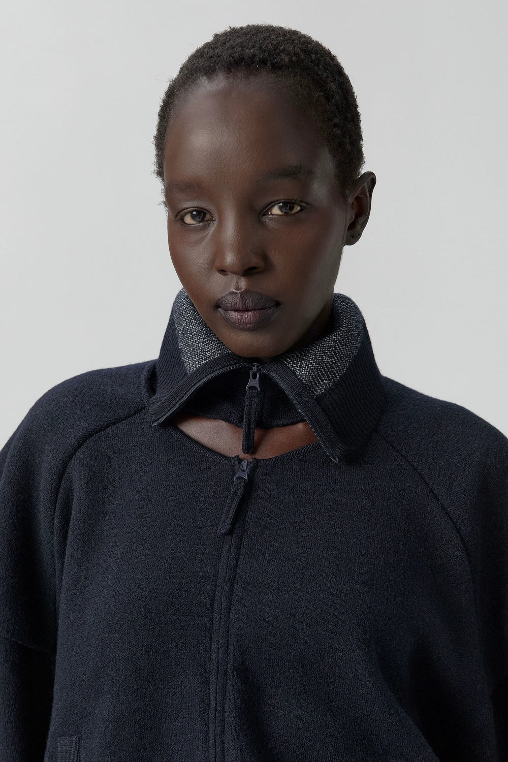 Agnes Jacket - Navy Extra Fine Merino Knit | Miista | Designed & Handmade in Europe