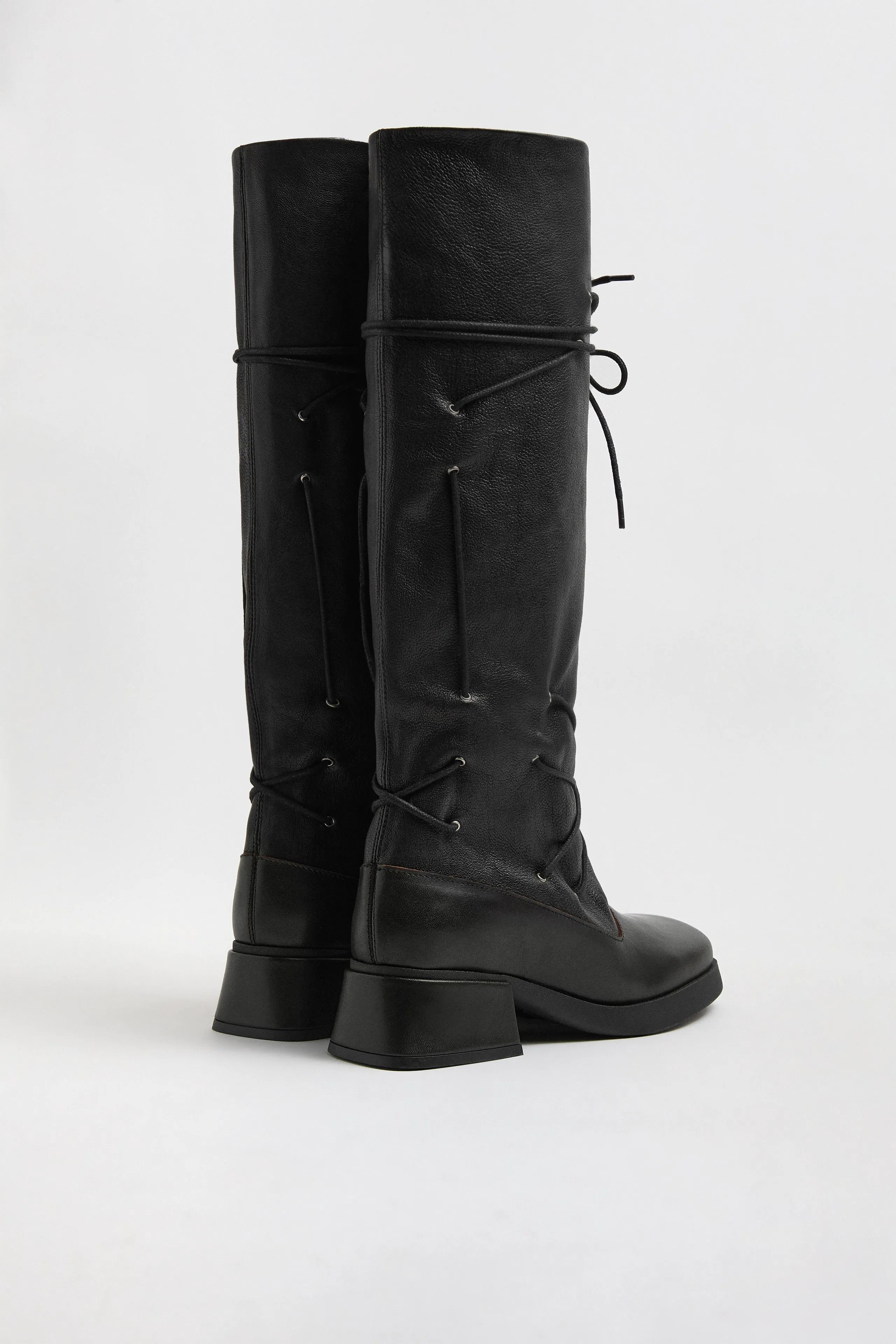 Alida Boots - Black Leather| Miista | Designed & Handmade in Europe