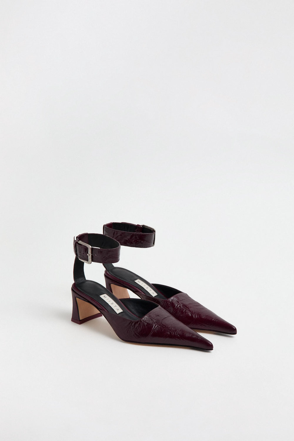 Qori Courts - Plum Croc Embossed Leather | Miista | Designed & Handmade in Europe